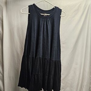 Free People black navy blue tunic shirt dress navy large causal summer fall